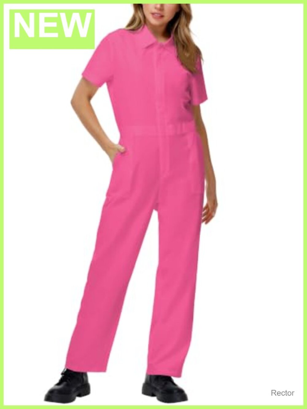 AOBUTE Women's Short Sleeve Utility Jumpsuit Lightweight Polyester Work Coverall